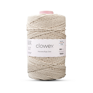 Natural cotton macrame rope twisted structure for wall hanging projects