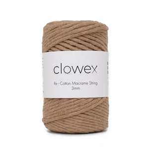 Environmentally conscious macrame string in 3mm thickness