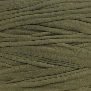 Detailed macro shot of Clowex recycled t-shirt yarn texture.