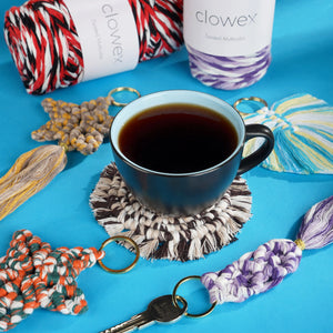 soft cotton macrame for handmade coasters and keychains
