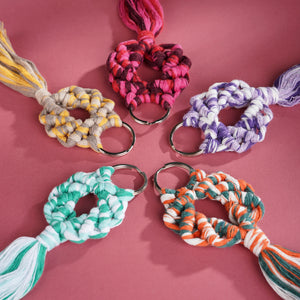 cotton string for macrame keychains craft project