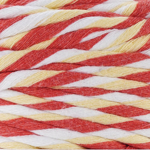 Rainbow cotton macrame cord close texture view