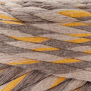 Close-up view of twisted multicolor macrame cord texture